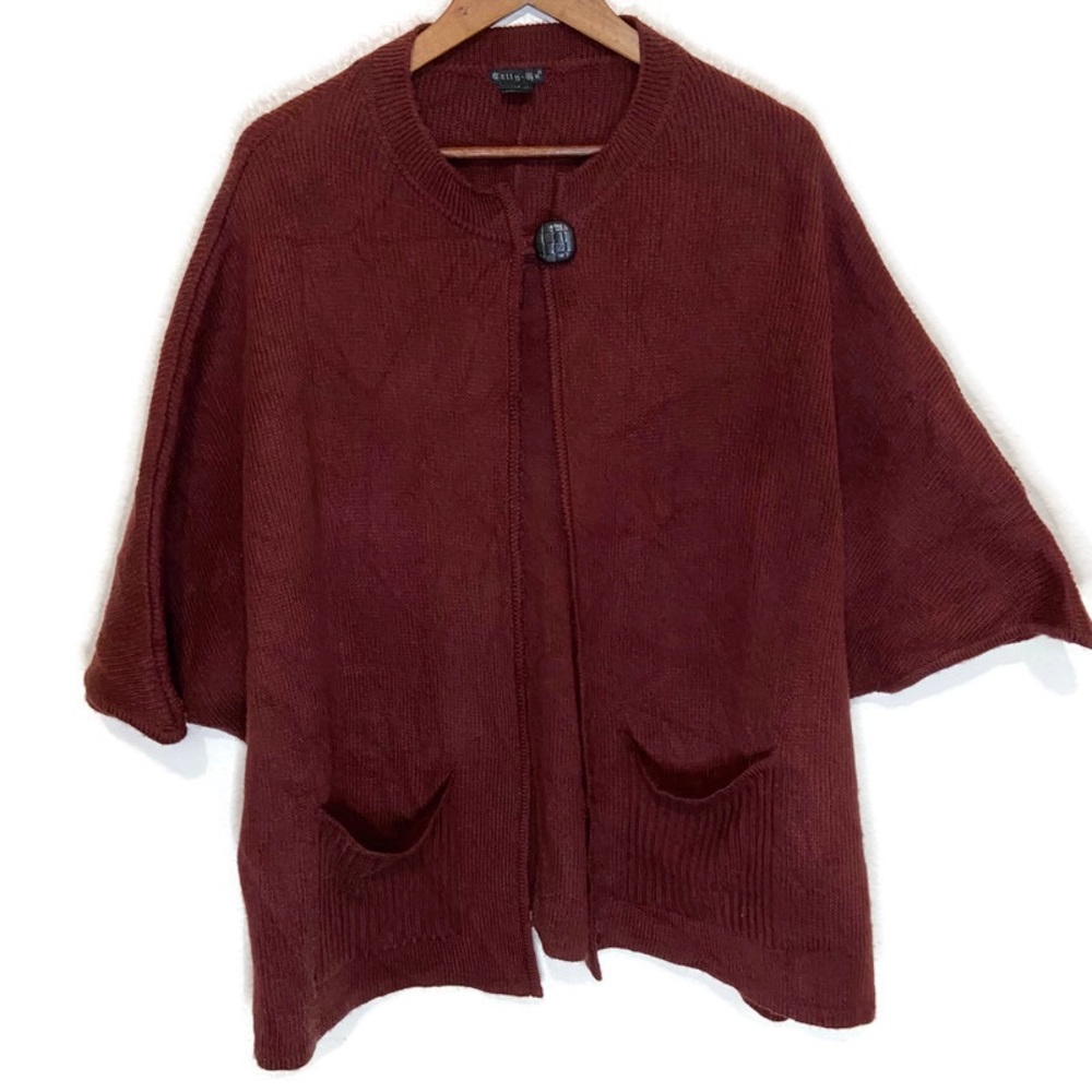 Tally Ho women’s cardigan 3X burgundy